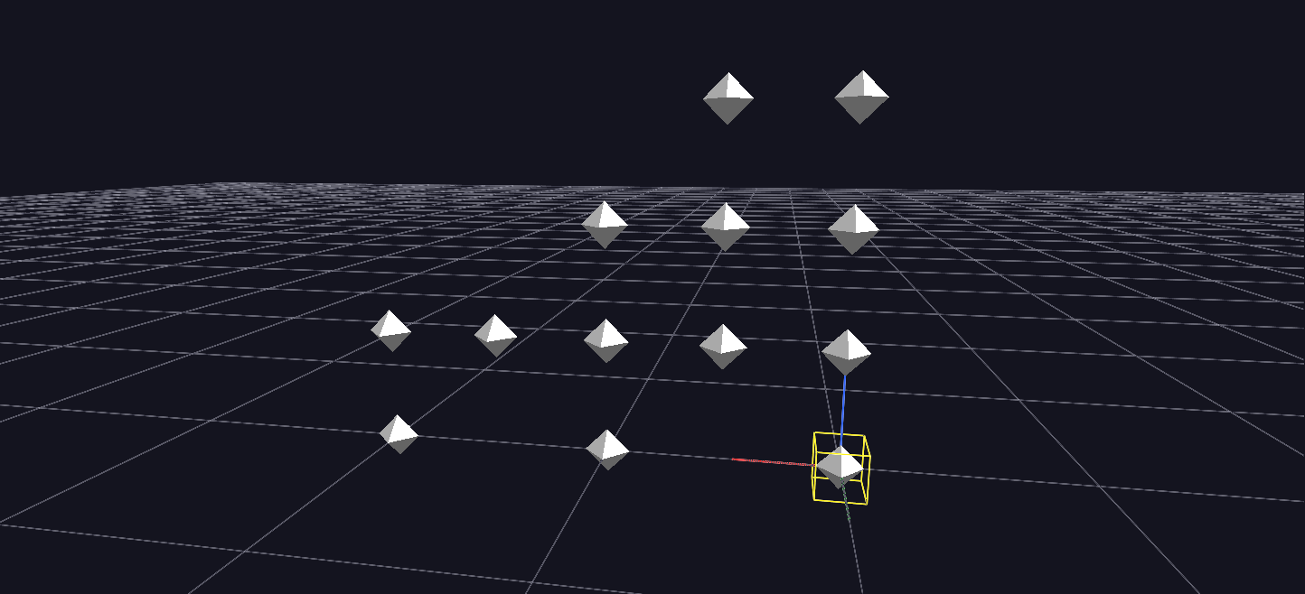 A four-level tree grown entirely with Shift+N, each branch level a visible row above the last